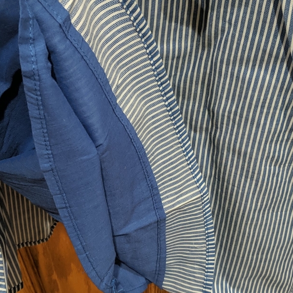 CUPIO blue/white sleeveless faux wrap dress M nwt - Picture 6 of 9